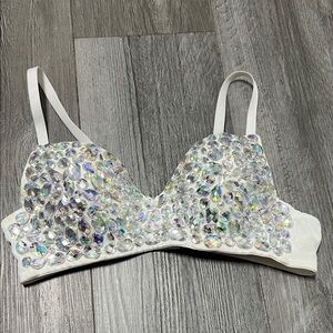 PREPOMP 2024 New Collection Gemstones Embroidered Beads Padded bra/ Size S
